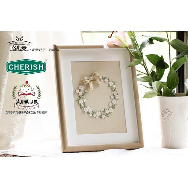 (có sẵn) DIY Bộ kit thêu cherish 3D hoa dại, kit tập thêu mẫu hoa cherry, Hoa Dâu - Bách hóa na na Handmade