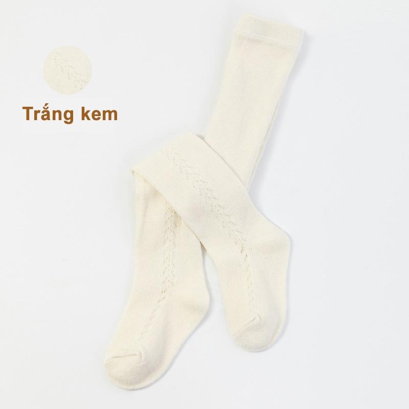 Quần tất cotton lưới xương cá liền bàn dễ thương cho bé