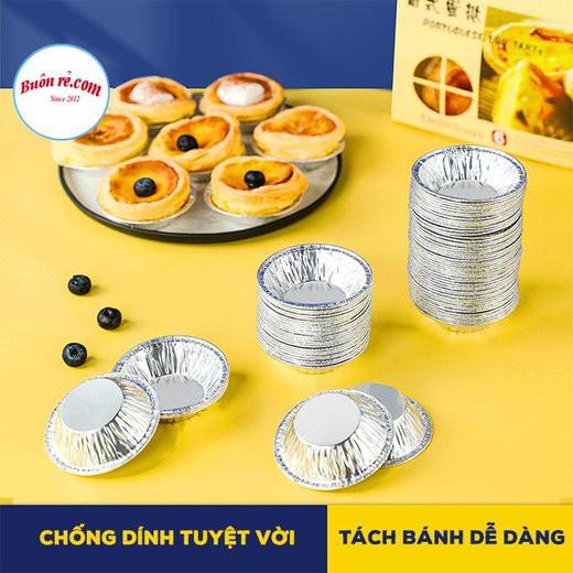 Set 100 Khuôn làm bánh tart trứng bằng giấy bạc tiện lợi - Cốc, đế bánh tart trứng dùng một lần Br01459