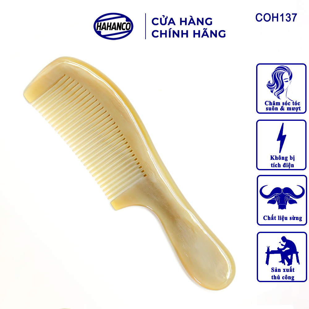 Lược sừng xuất Nhật (Size: L - 18cm) COH137 - Lược chuôi trơn tru đơn giản tiện ích - Chăm sóc tóc