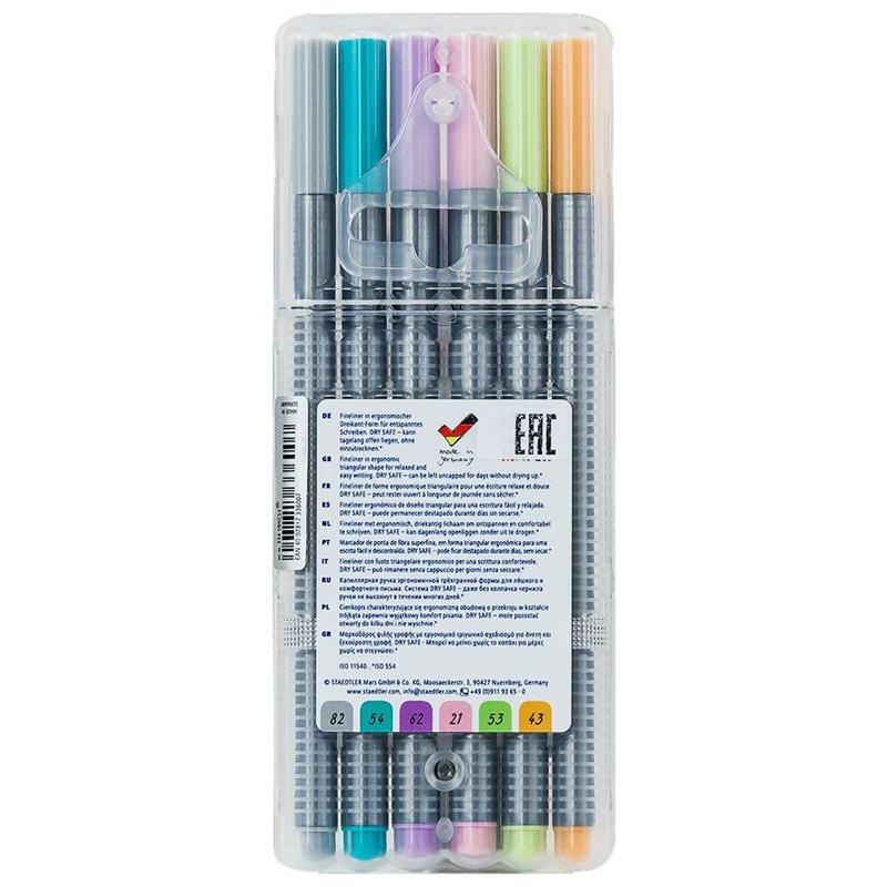 Vỉ 6 Bút Dạ Kim Cao Cấp Ngòi 0.3 mm Staedtler Triplus Fineliner Pastel 334 SB6CS1