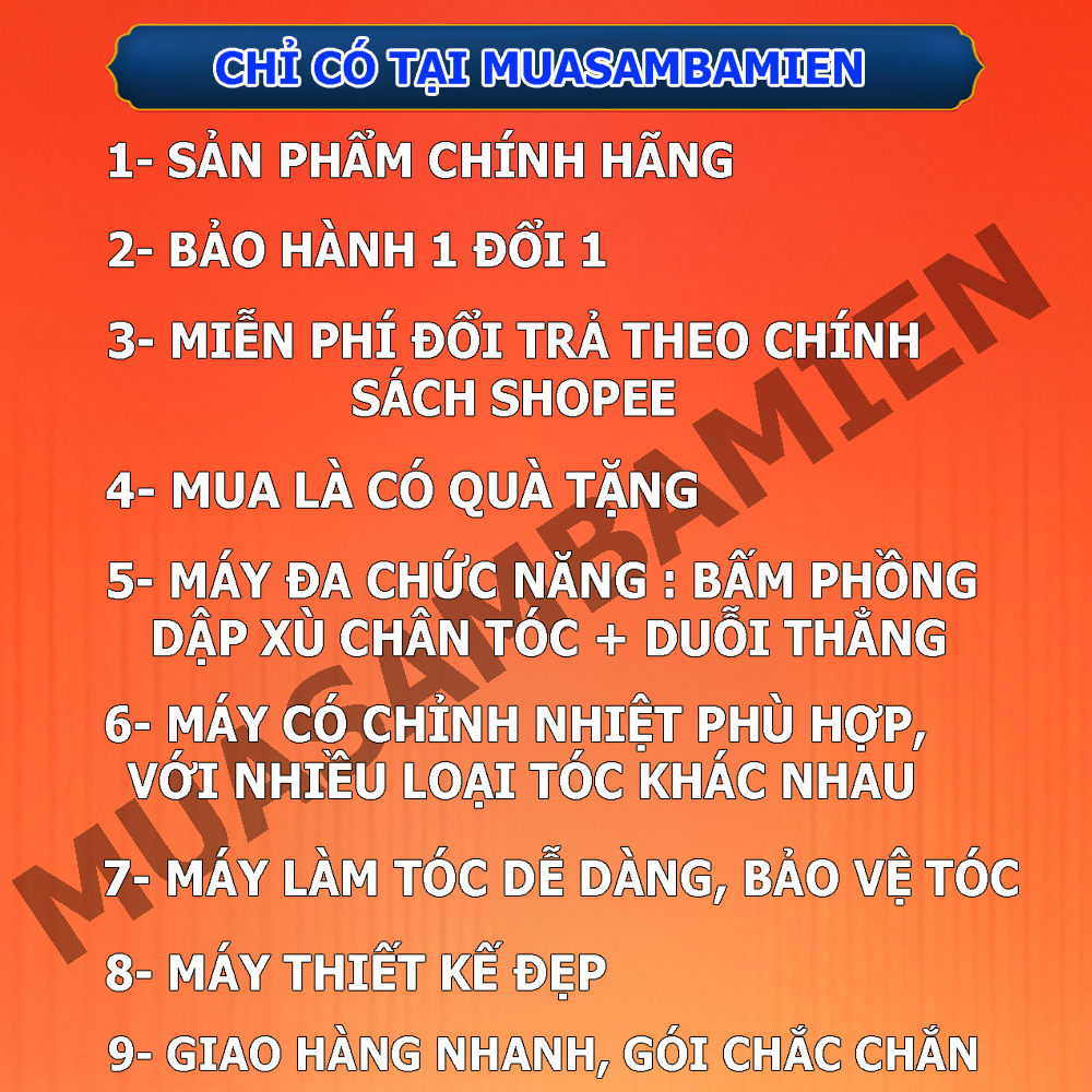 Máy Bấm Tóc, Dập Phồng Chân Tóc Chân Vuông 2in1, Mềm Mượt, Không Gãy Tóc Bảo Hành 1 Đổi 1