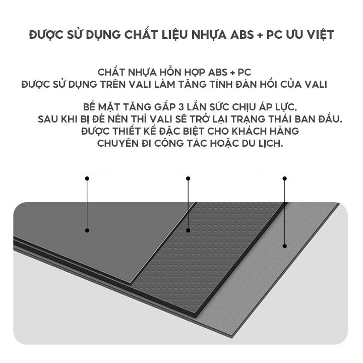 Vali Du Lịch Tay Kéo In Hình Xe Đạp Cổ Điển Nhựa ABS PC Nhiều Size