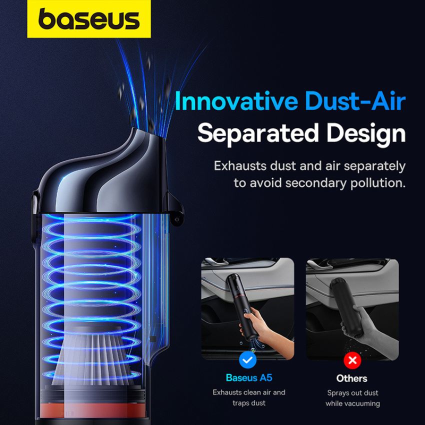 Máy hút bụi cầm tay Baseus A5 Car Vacuum Cleaner 130W 16000pa 7500mAh- hàng chính hãng