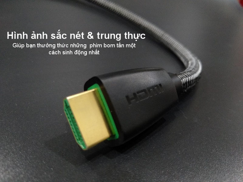 Cáp hdmi 2.0 mạ vàng hỗ trợ độ phân giải tối đa 4k/60Hz 4096x2160 hỗ trợ 3D dùng cho máy tính, máy chiếu, tivi, tivi box, PS3/4...... Dài 3m UGREEN HD118 50464 - Hàng Chính Hãng