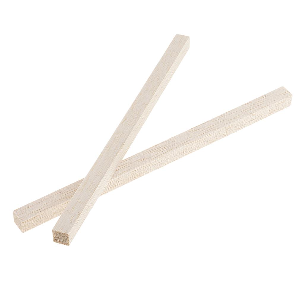 Lot 4 Sizes Balsa Wood Stick Unfinished Woodcraft Square Wooden Stick Dowel Rod