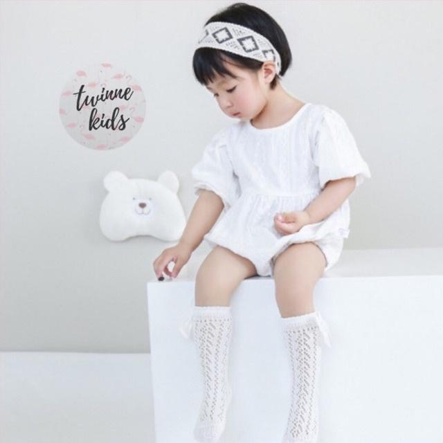 Tất nơ mùa hè, tất sơ sinh chất liệu cotton lưới xinh xắn trẻ em sơ sinh 0-3 tuổi