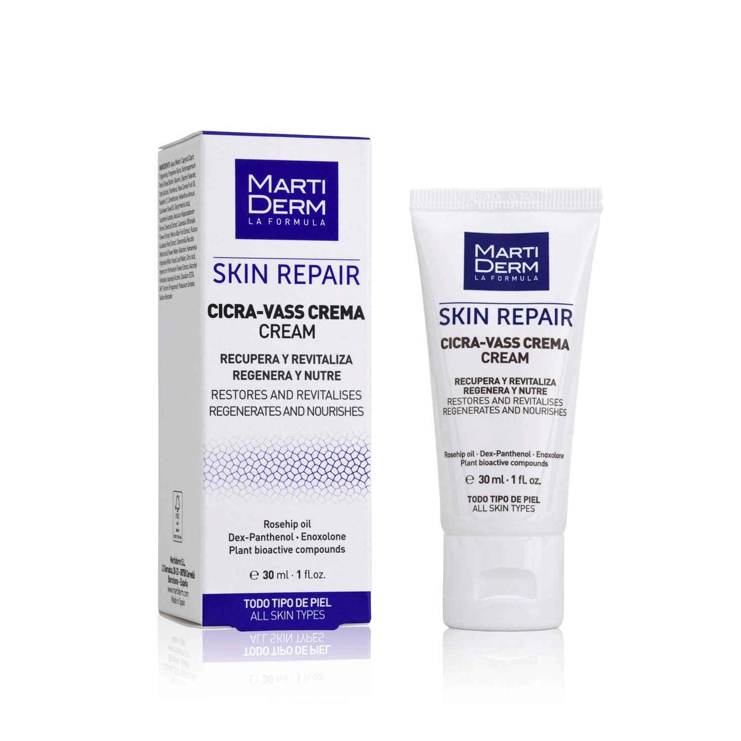 MartiDerm Skin Repair Cicra Vass Cream -- Kem Dưỡng Tái Tạo &amp; Phục Hồi Da Nhạy Cảm (30ml)