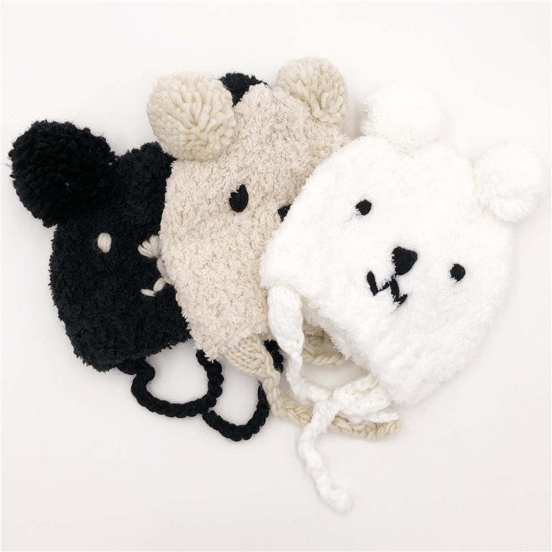 Đáng Yêu Handmade Mũ Hình Gấu Cho Bé Và Mẹ Mùa Đông Ấm Áp Bảo Vệ Tai Hoạt Hình Mũ Trẻ Em Đôi Pompom Trẻ Em Bé Gái Bé Trai bò Nắp