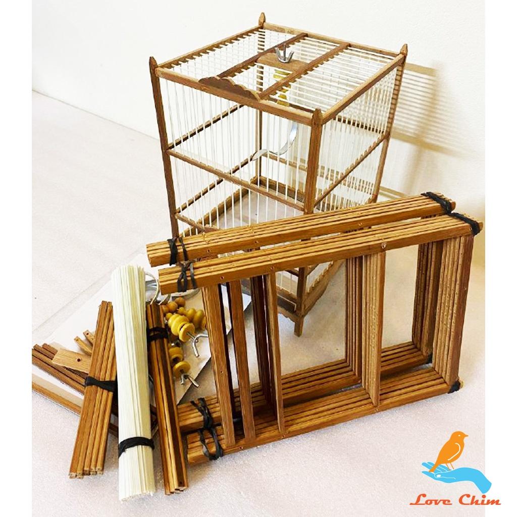 Khung lồng khuyên nan cáp quang LOVE CHIM,Khung lồng chim tự ráp kèm móc