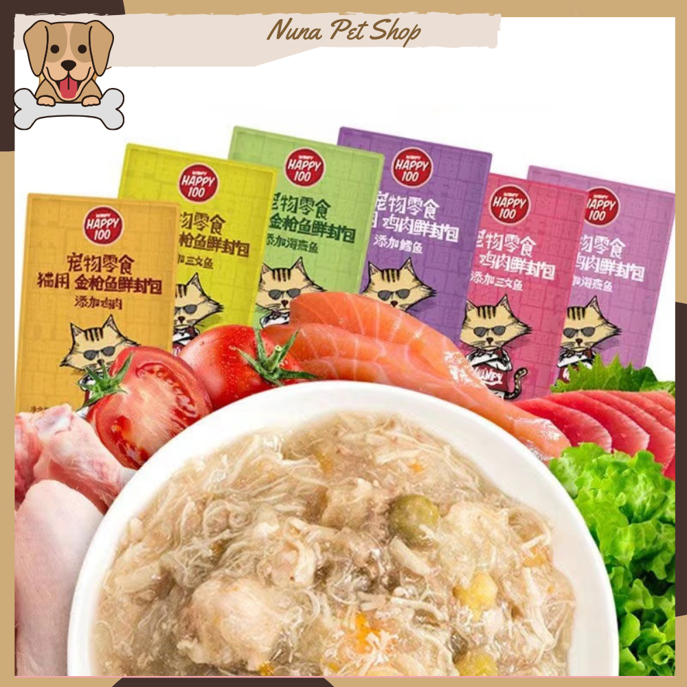 Pate Wanpy Happy 100 cho mèo - Thức ăn ướt cho mèo thơm ngon bổ dưỡng