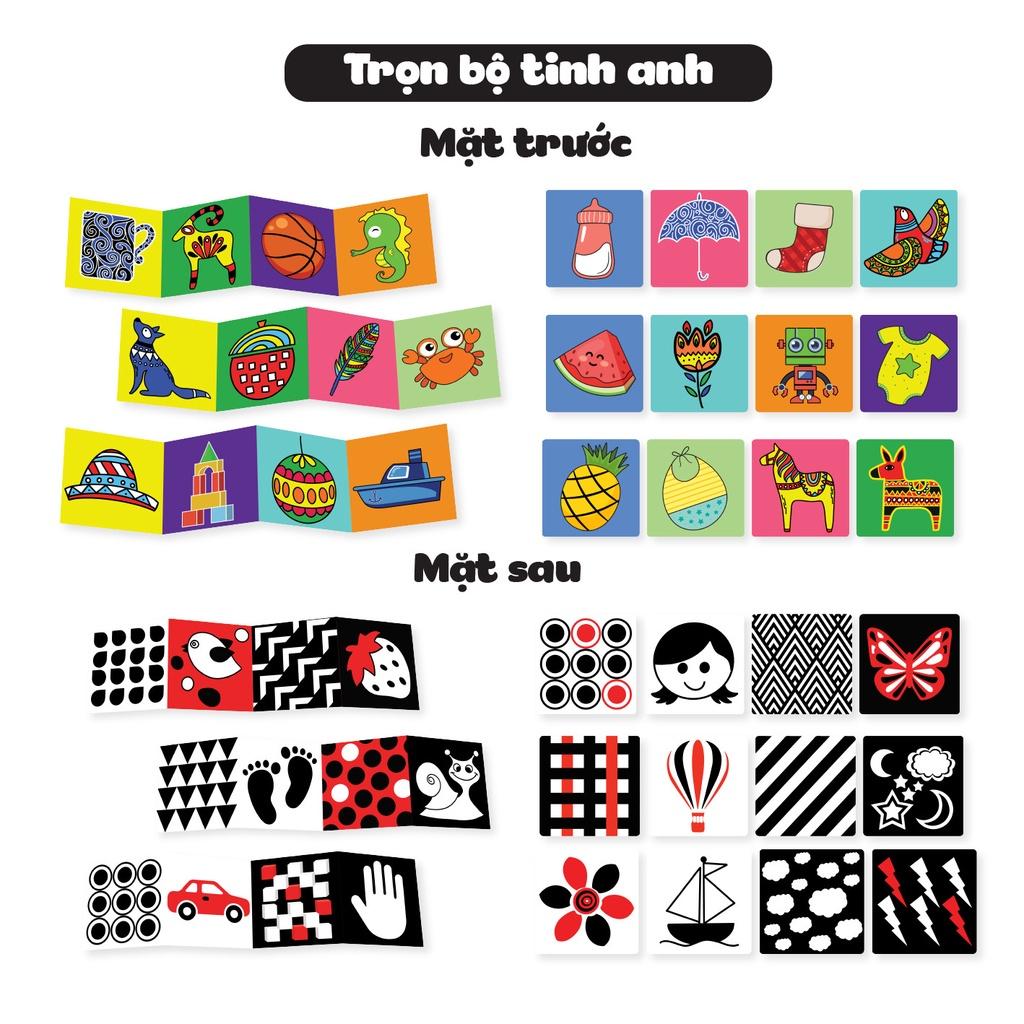 Thẻ học dạng zigzag & flashcard Lalala baby, kích thích thị giác cho bé sơ sinh