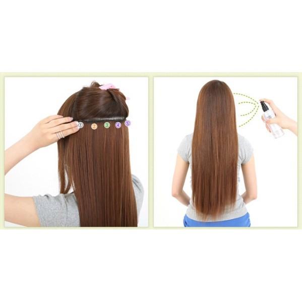 TÓC KẸP THẲNG 5 PHÍM DÀI 60CM RỘNG 25CM NẶNG 180-200G ĐỦ 4 MÀU HÌNH THẬT