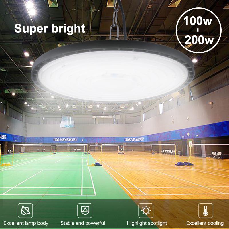 Đèn LED Siêu Sáng Chiếu Sáng Công Nghiệp Đèn Garage 100W 150W 200W High Bay Light Chống Nước IP65 Cho Phòng Tập Gym Nhà Kho Nhà Máy