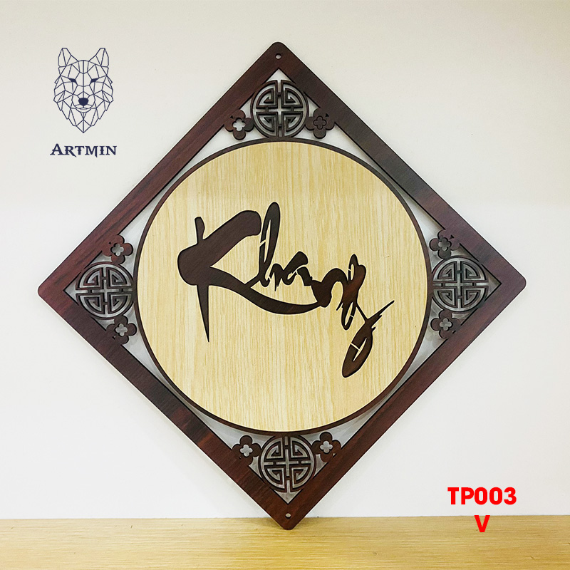Chữ Khang Thư Pháp - Bảng Gỗ Decor - Trang Trí Nhà Cửa - Tết