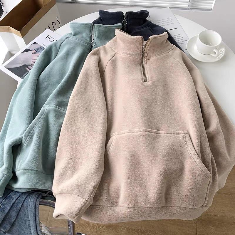 Oder - Áo Hoodie Trơn Basic Kéo Khóa