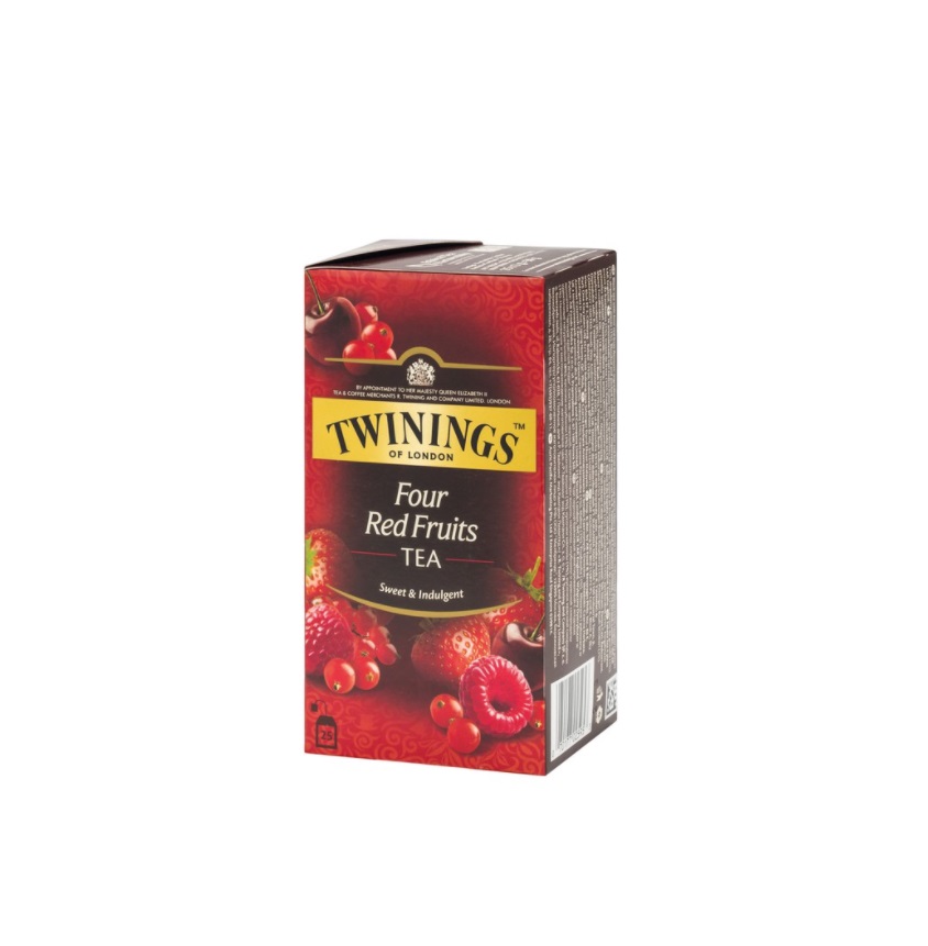 Trà TWININGS OF LONDON Four Red Fruits (hộp 25 gói x 2 g)