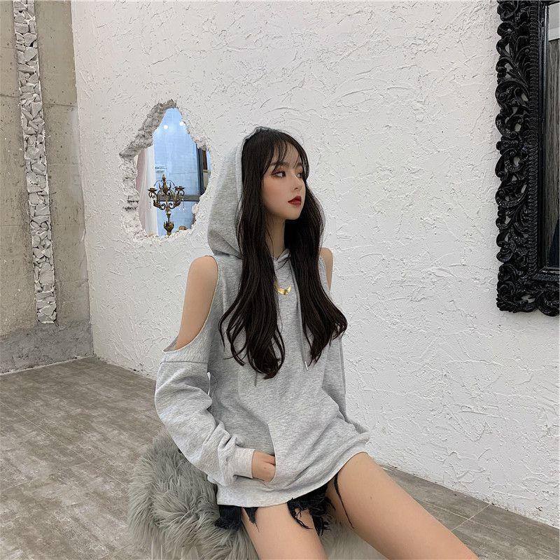 Áo len nữ tay dài hở vai màu trơn