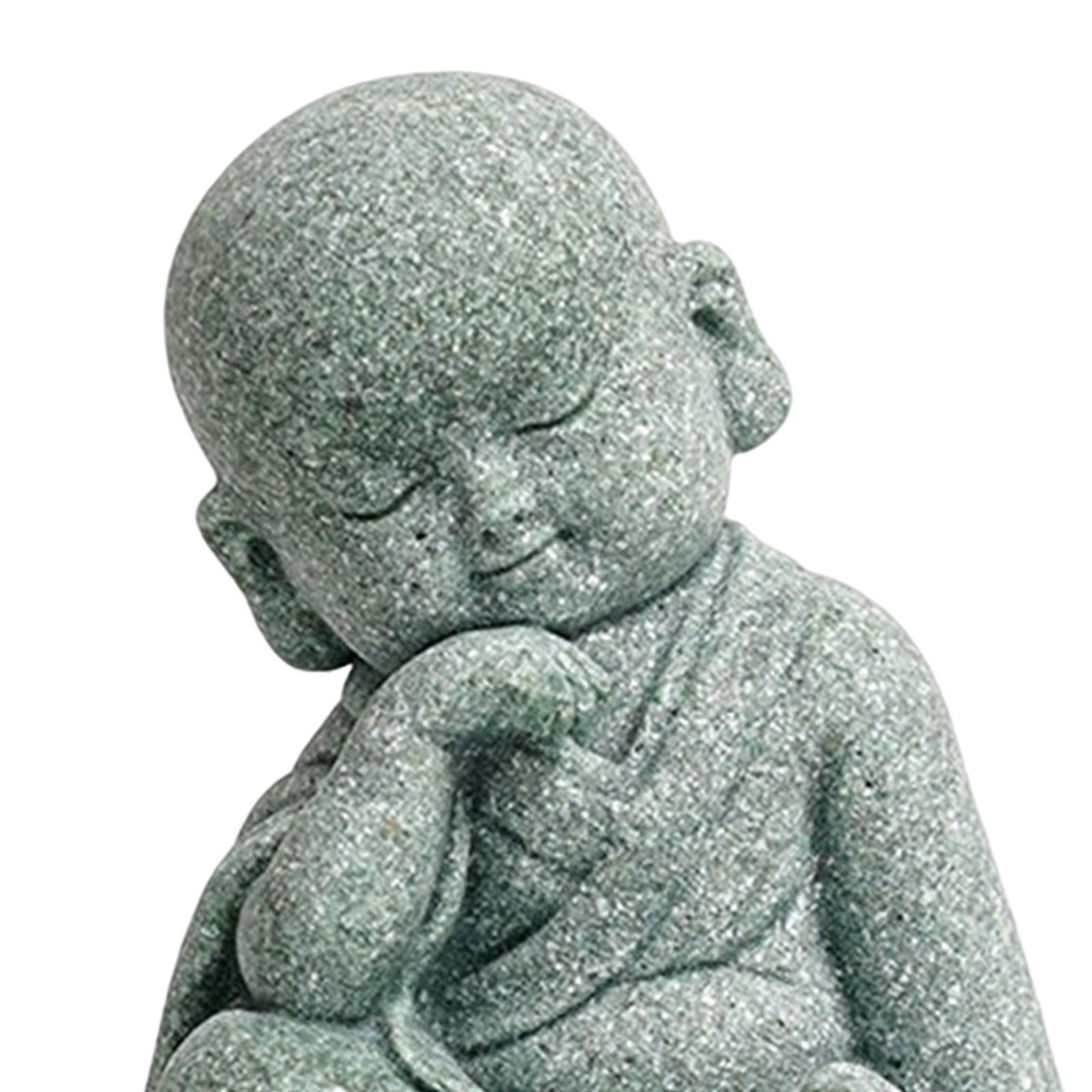 Monk Figurine Buddha Statue Sculpture Chinese Sculpture for Tabletop Car Outdoor