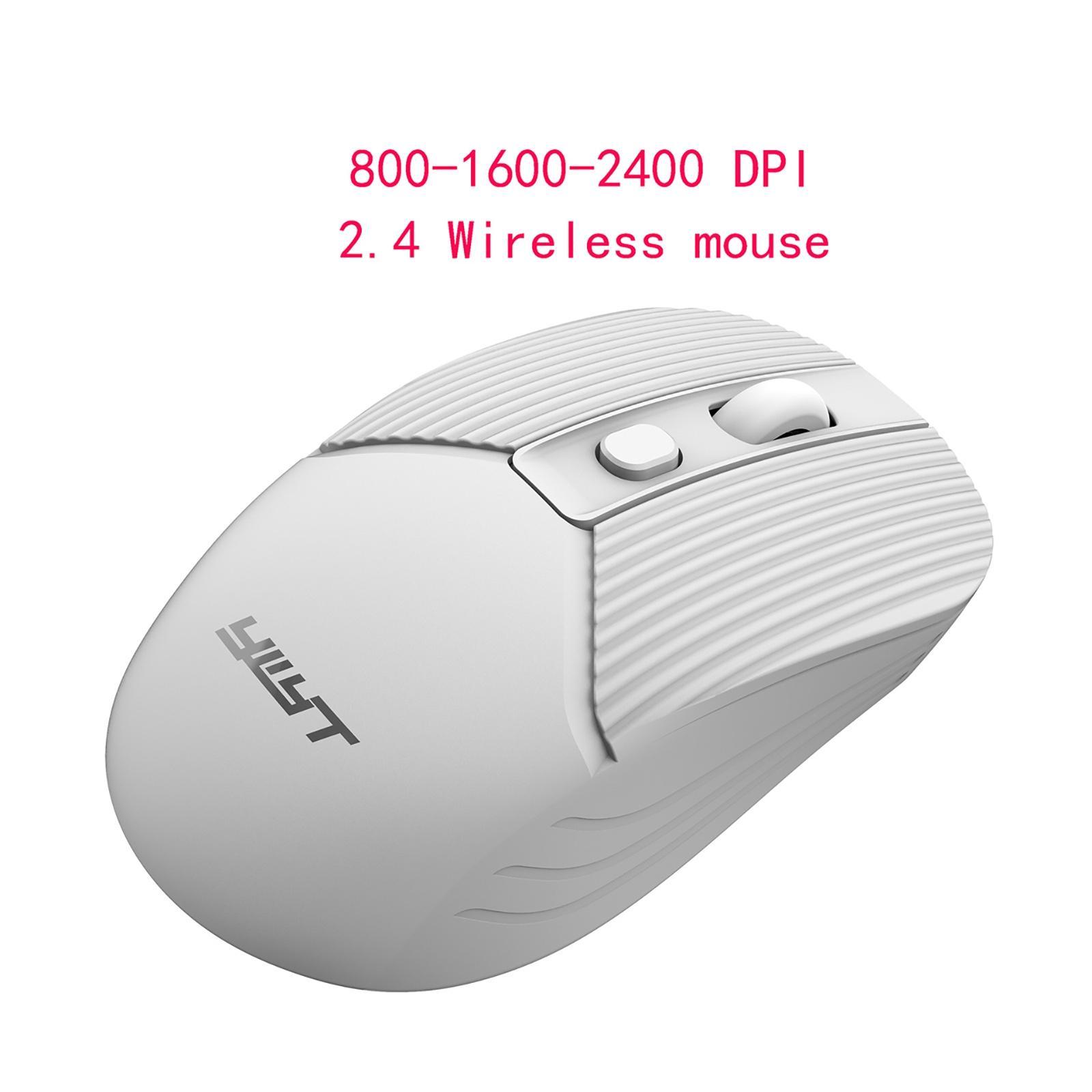 2.4G Wireless Mouse USB Receiver AAA Battery White
