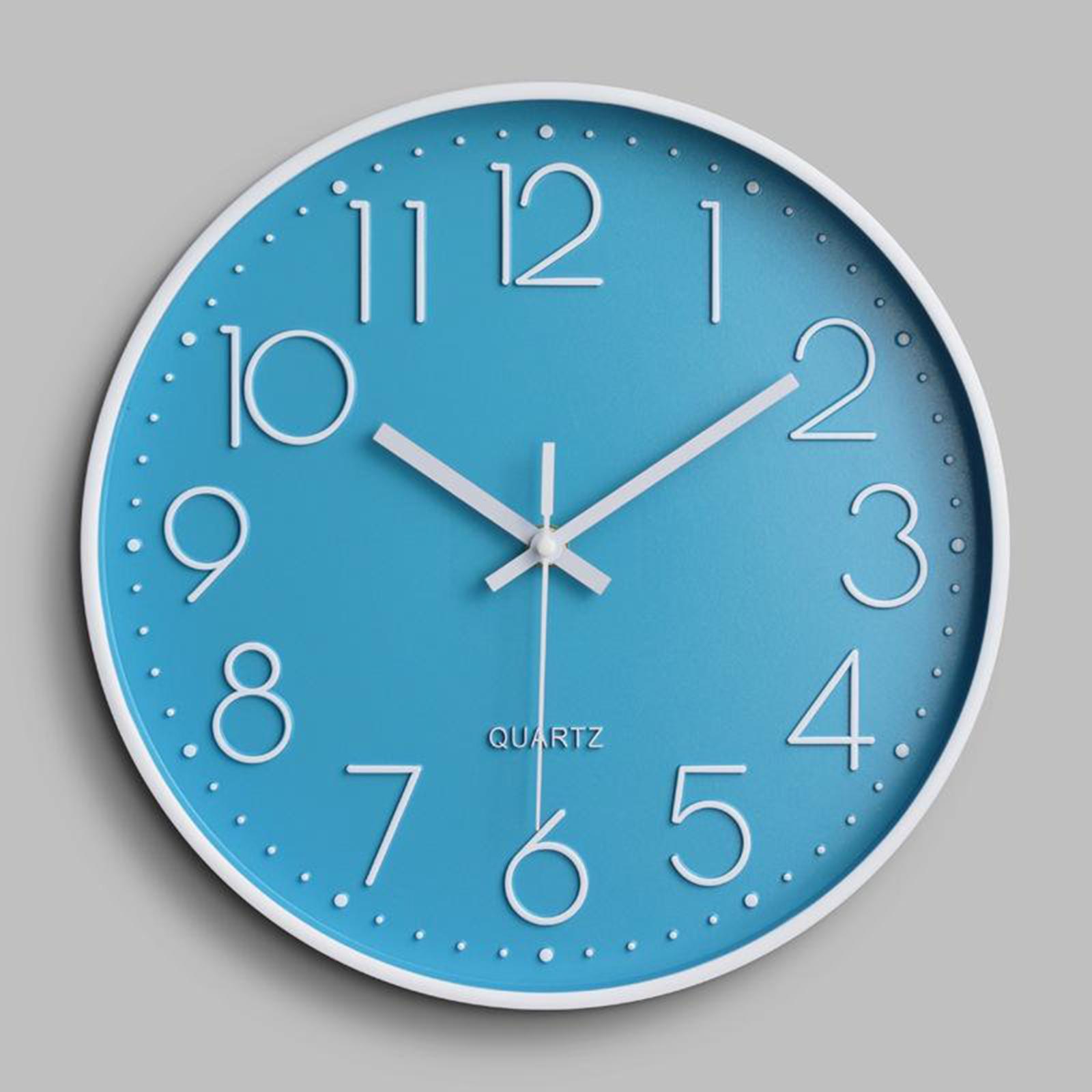 Smart Silent Wall Clock Battery for Home Living Room Kitchen Patio Decor pink