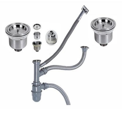 Xiphong chậu rửa chén bát đôi, bộ xả chậu rửa chén hai hộc, Nhựa ABS chống mùi hôi cao cấp