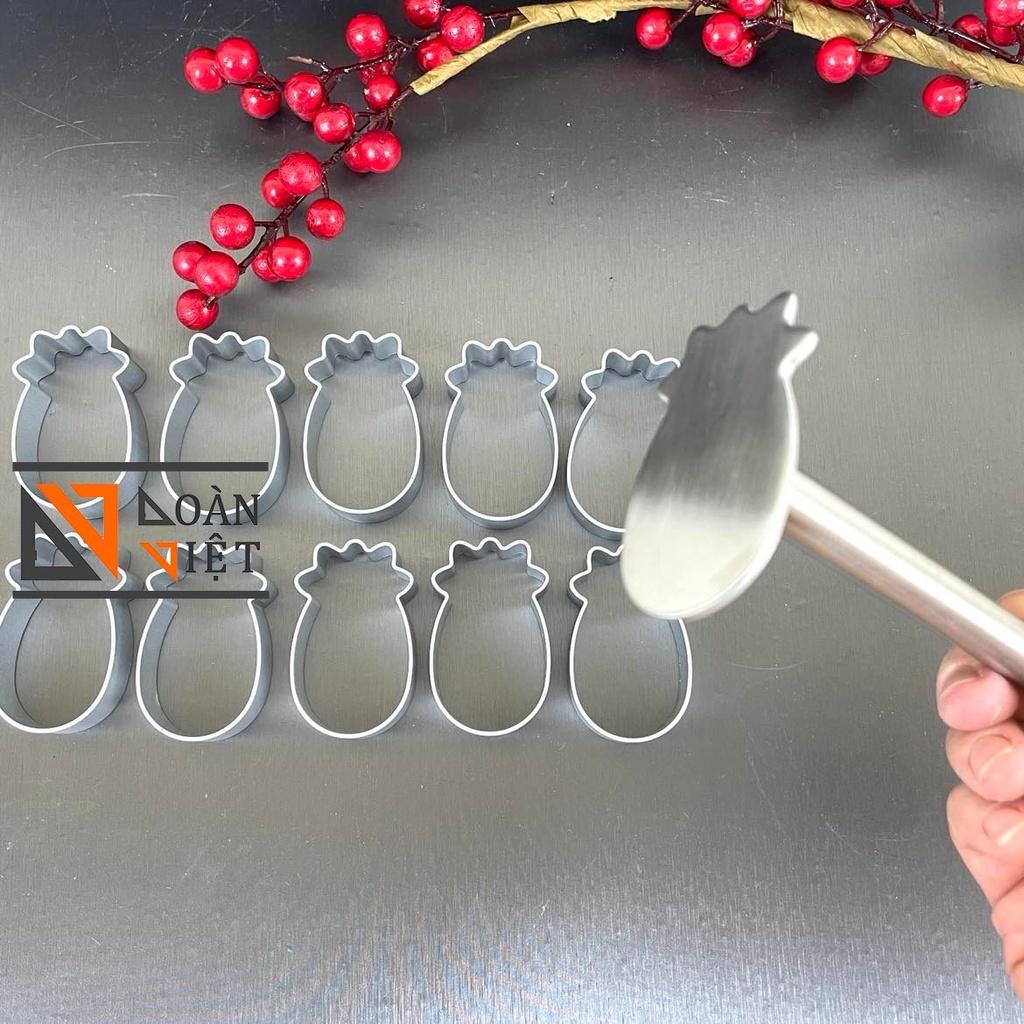 BỘ 10 khuôn BÁNH DỨA ĐÀI LOAN + DỤNG CỤ NHẤN - bánh cookies dứa , bánh trái thơm - Khuôn dày, đẹp, sắc nét