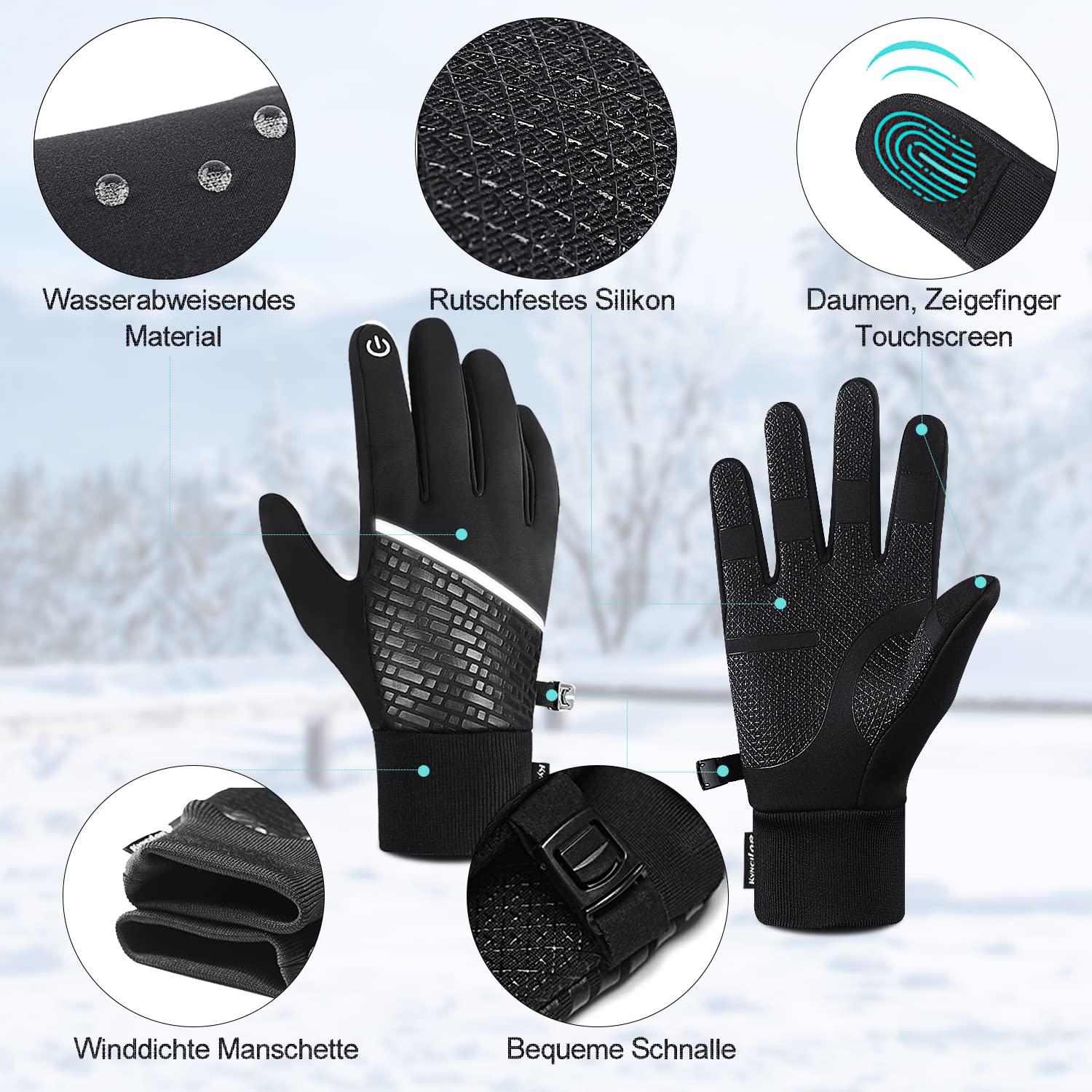 Găng tay mùa đông nam nữ, màn hình cảm ứng không thấm nước Windproof Waterproof găng tay xe đạp găng tay trượt băng găng tay thể thao găng tay chạy găng tay cắm trại