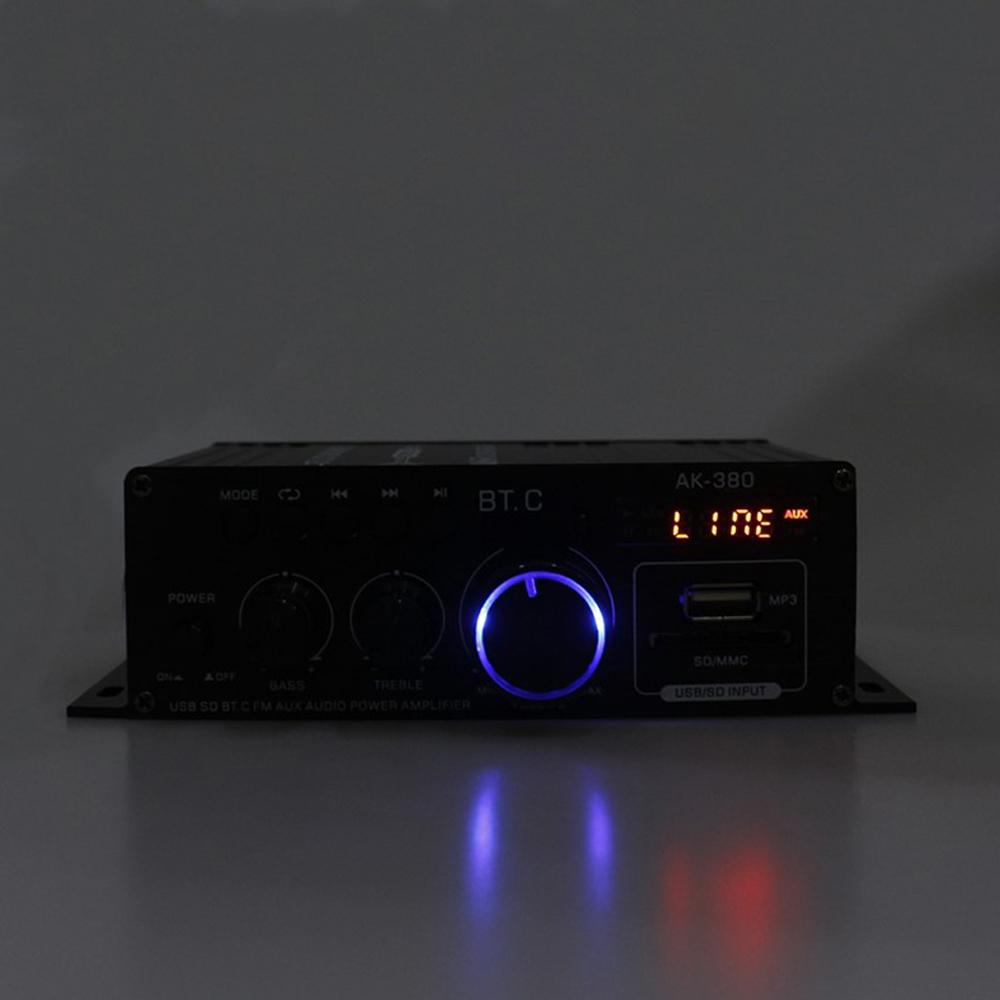 AK380 40W+40W Mini Audio Power Amplifier Portable Sound Amplifier Speaker Amp for Car and Home