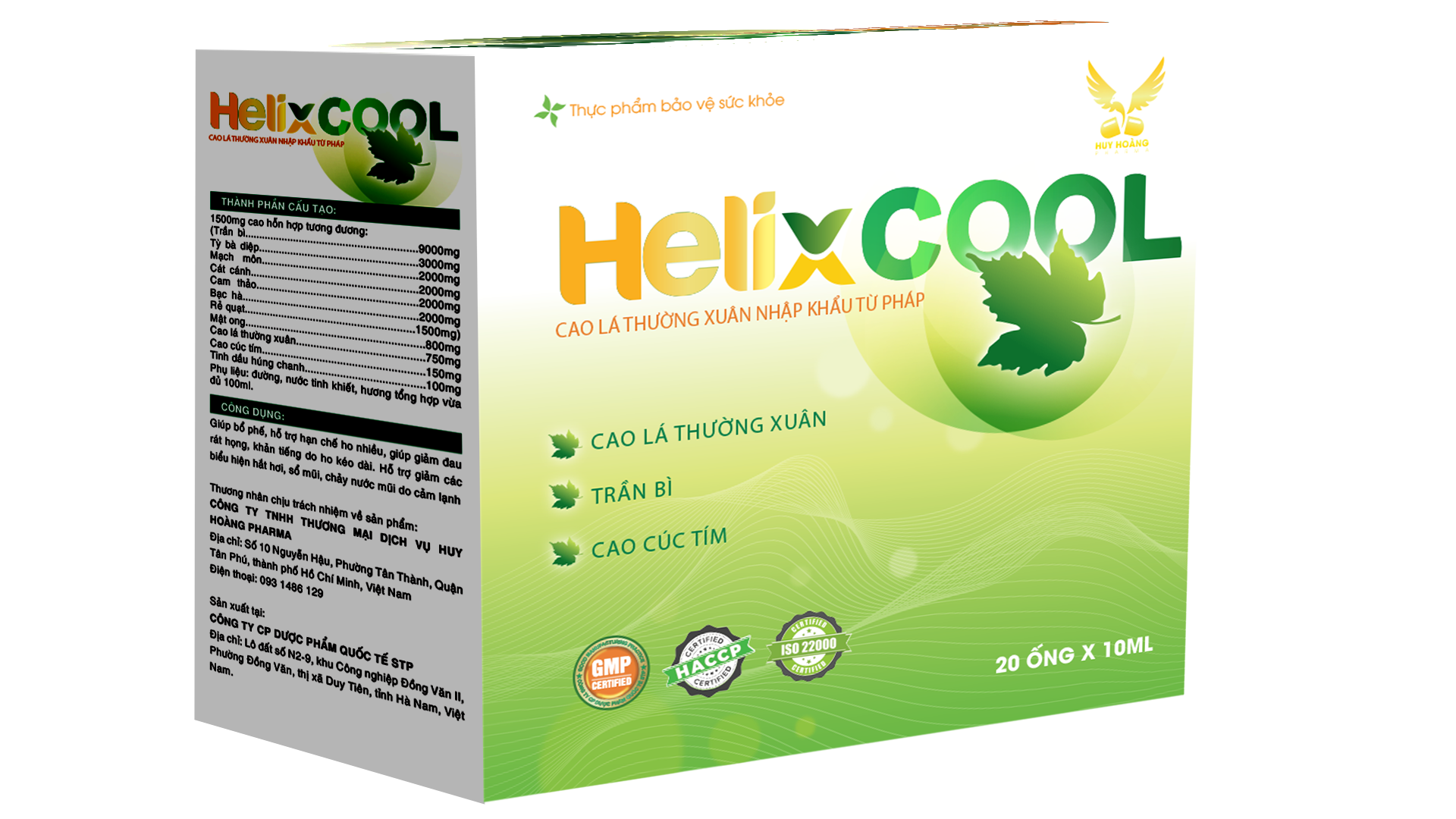 [TPBVSK]: HELIX COOL - Siro hỗ trợ giảm ho, sổ mũi (H/20 ống x 10ml)