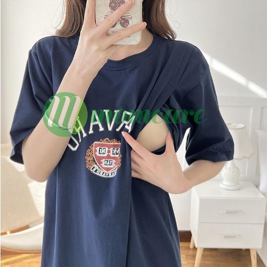 Váy đầm bầu sau sinh cho con bú ti chất Cotton mềm mát - Hàng Quảng Châu đẹp có sẵn chất Cotton mặc mùa hè giá rẻ