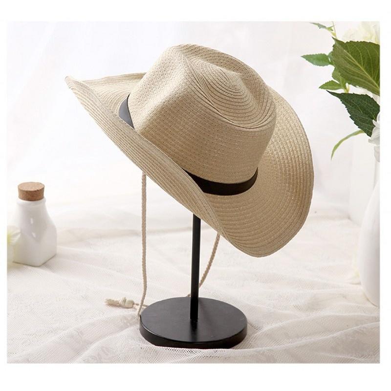 New Summer Hat Unisex Panama Hats Men Straw Cowboy Hat Beach Sun Hat Men's Western Cowboy Hats Outdoor Sun-shading Straw Hats