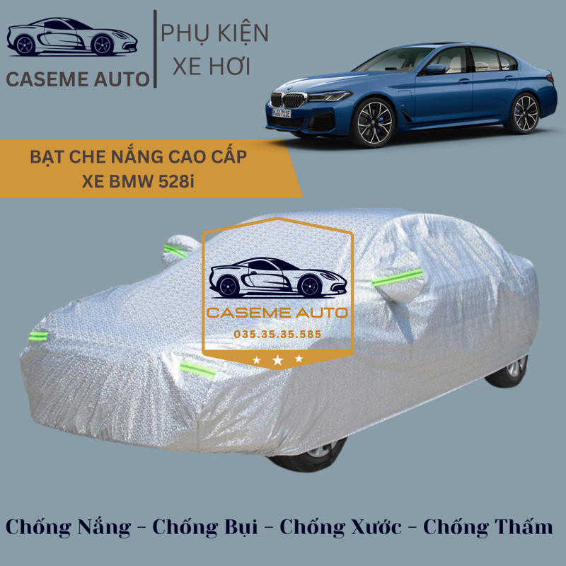 [BMW 528i] Bạt phủ xe ô tô tráng nhôm cao cấp dành cho xe BMW 528i , 3 lớp chống nóng, chống thấm, chống bụi - Hàng Chính Hãng