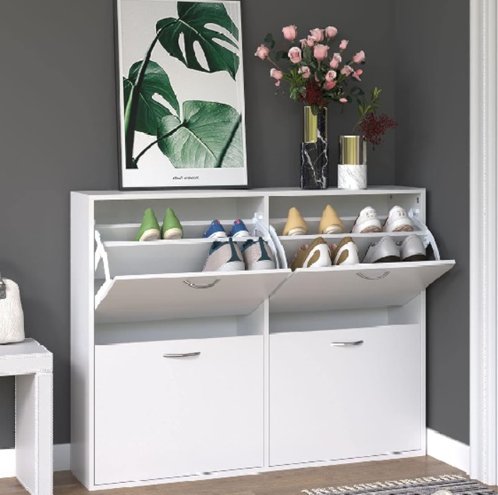 Tủ giày xoay 4 hộc ngang Tundo KT 126 x 25 x 84cm
