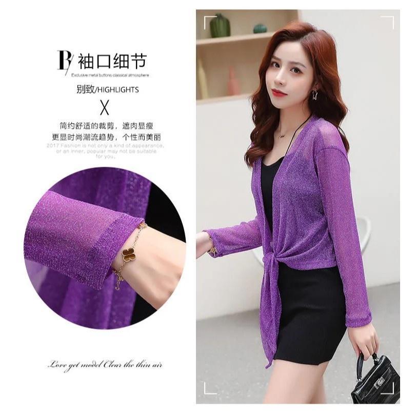 Áo Khoác cardigan Vải Voan Mềm Mại Thời Trang Cho Nữ Phong Cách Hàn Quốc Cho Phụ Nữ