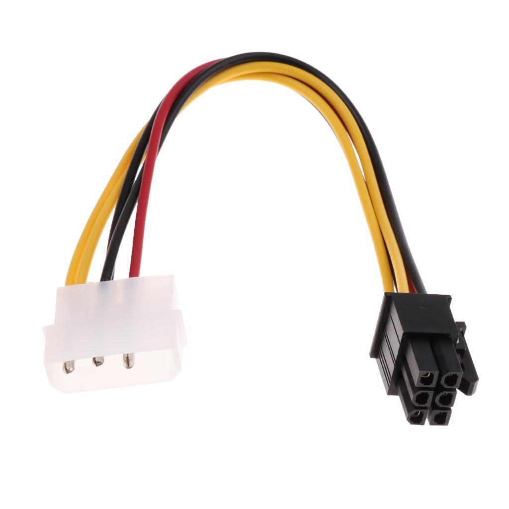 PCI-e 4 Pin To 6 Pin Display Extension Graphics Video Power Cable