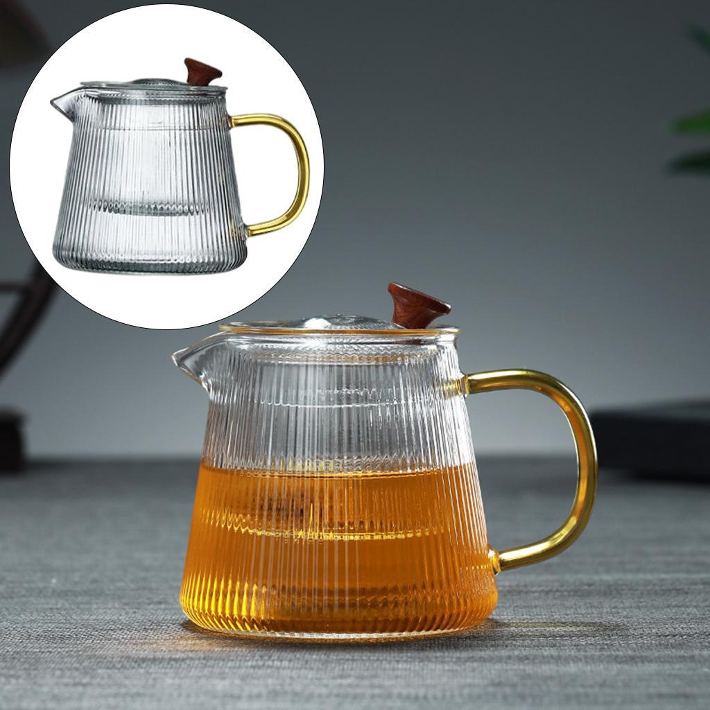 Clear Glass Tea Pot Stovetop Blooming Loose Leaf Tea Pot Tea Kettle 500ML