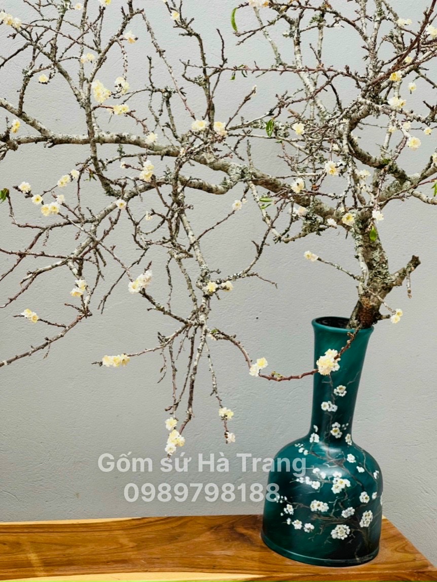 Lọ hoa gốm sứ Bát Tràng cao cấp vẽ 3D cao 50cm