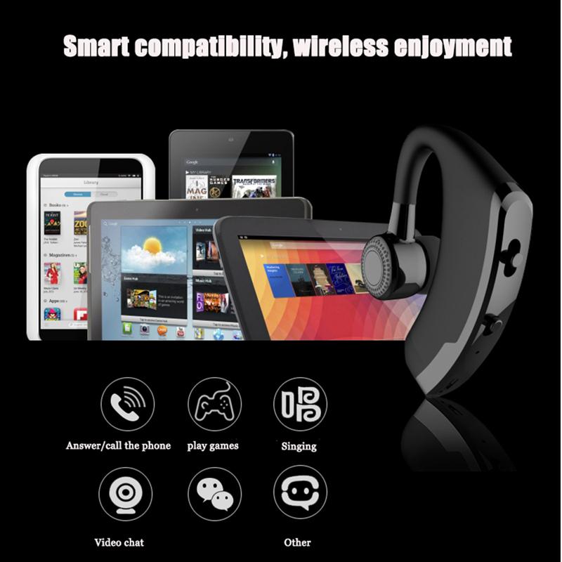 2020 Mới V9 V10 Kinh Doanh Bluetooth Tai Nghe Tai Nghe Tai Nghe Bluetooth Có Mic Thoại Không Dây Cho Ổ Loại Bỏ Tiếng Ồn
