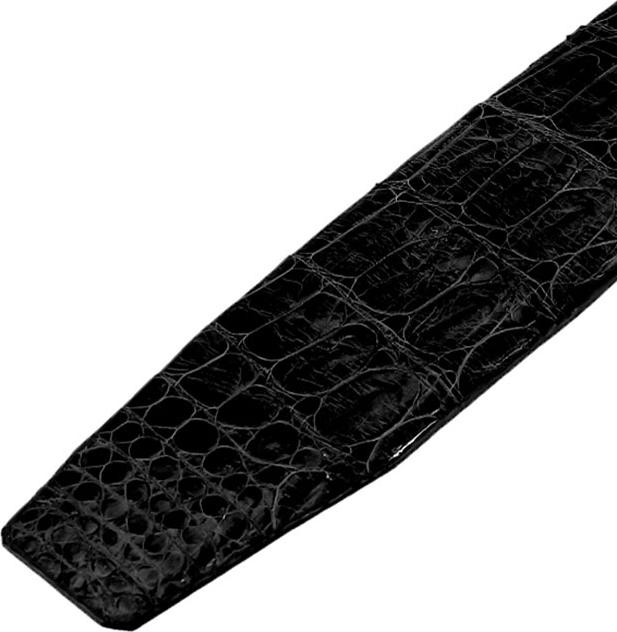 Thắt Lưng Nam Da Cá Sấu Nguyên Con Bụng Bản Lớn Huy Hoàng HT4748 - Đen