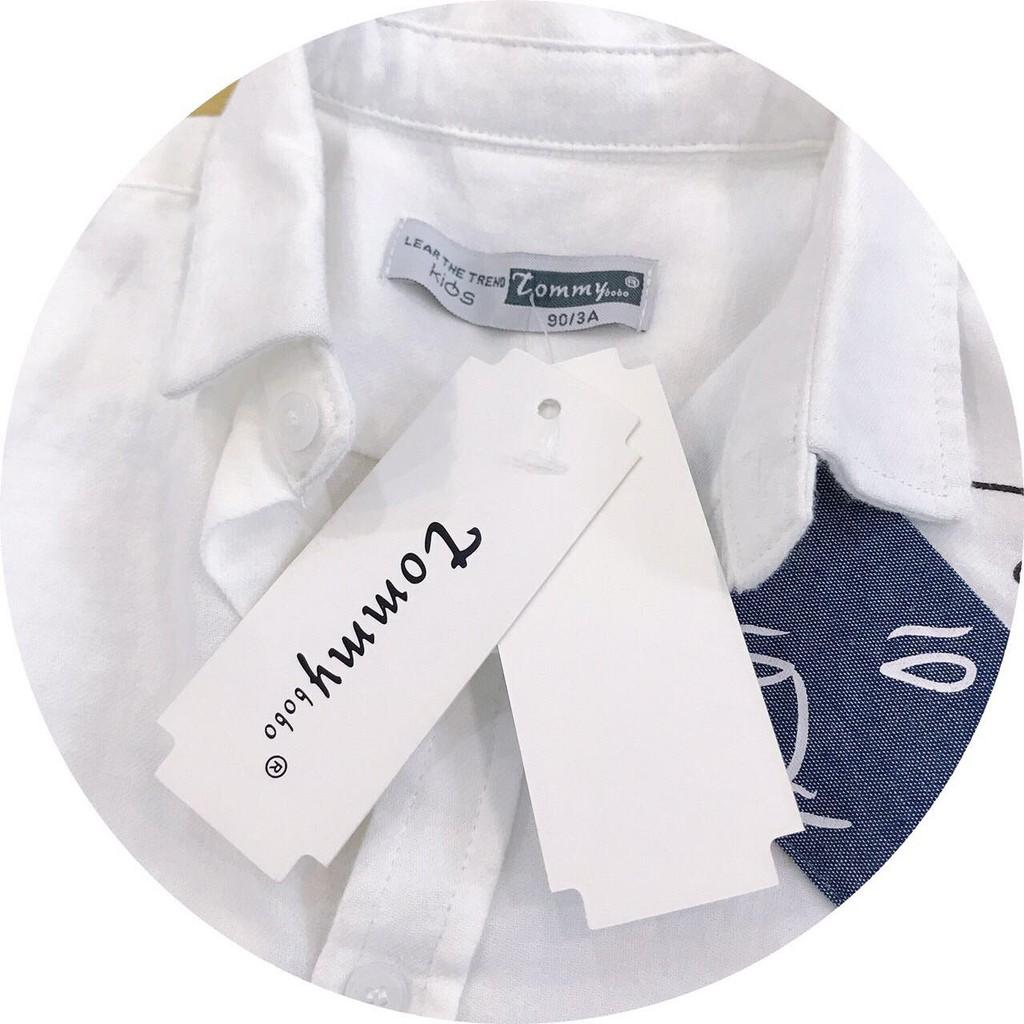 Áo Sơ Mi Dài Tay Họa Tiết Đáng Yêu Chất Vải Thô Cực Mềm Cho Bé Trai sz 90-140cm