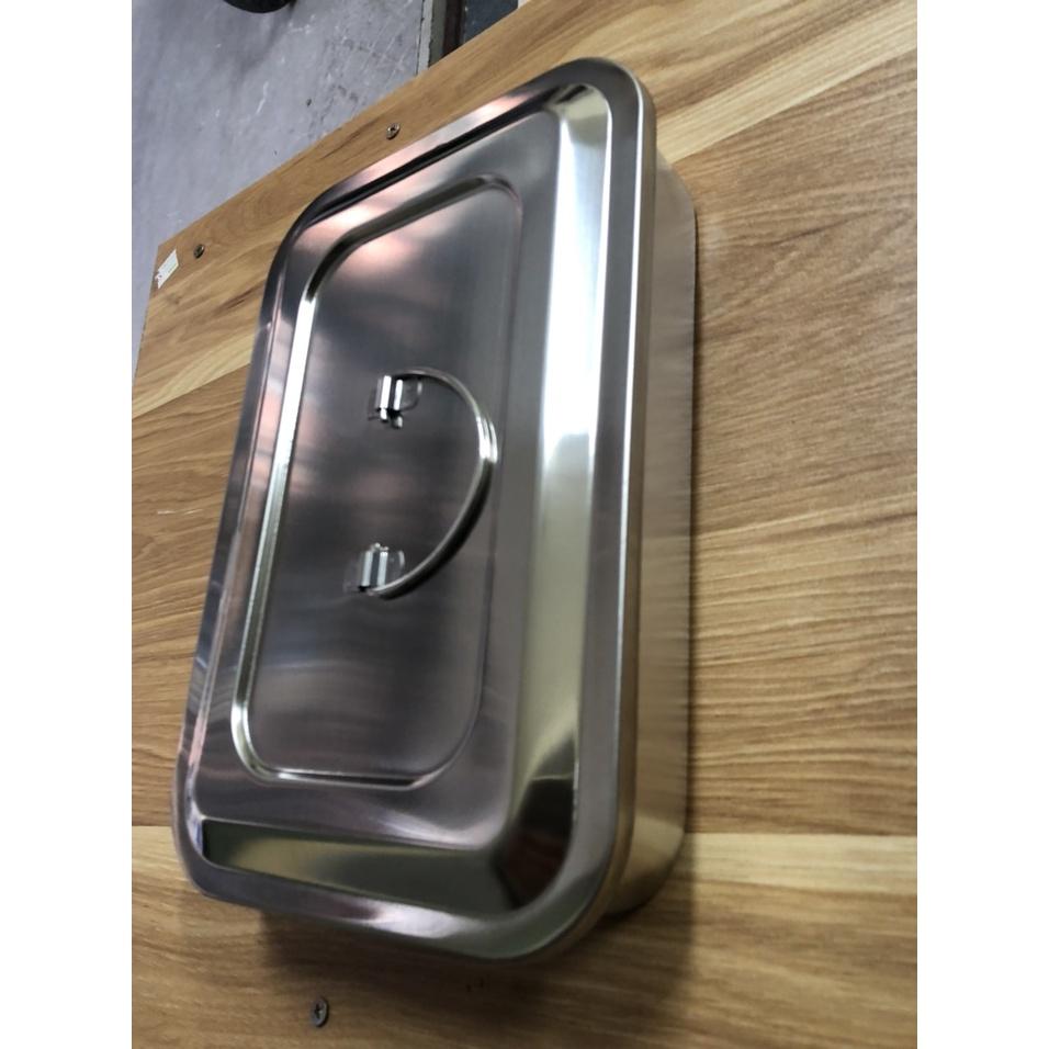 Hộp Đựng Dụng Cụ Hình Chữ Nhật Inox 304 -Hộp Trung Không Lỗ 16x24x5cm