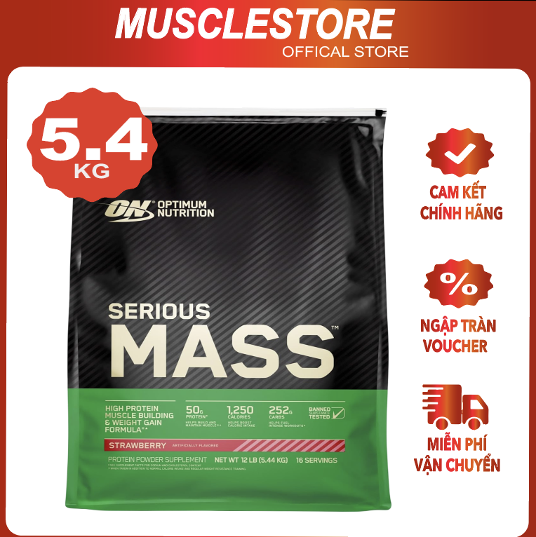Optimum Nutrition Serious Mass 12Lbs (5.4KG) Sữa Tăng Cân Bổ Sung Calo, Protein, Vitamin Khoáng Chất