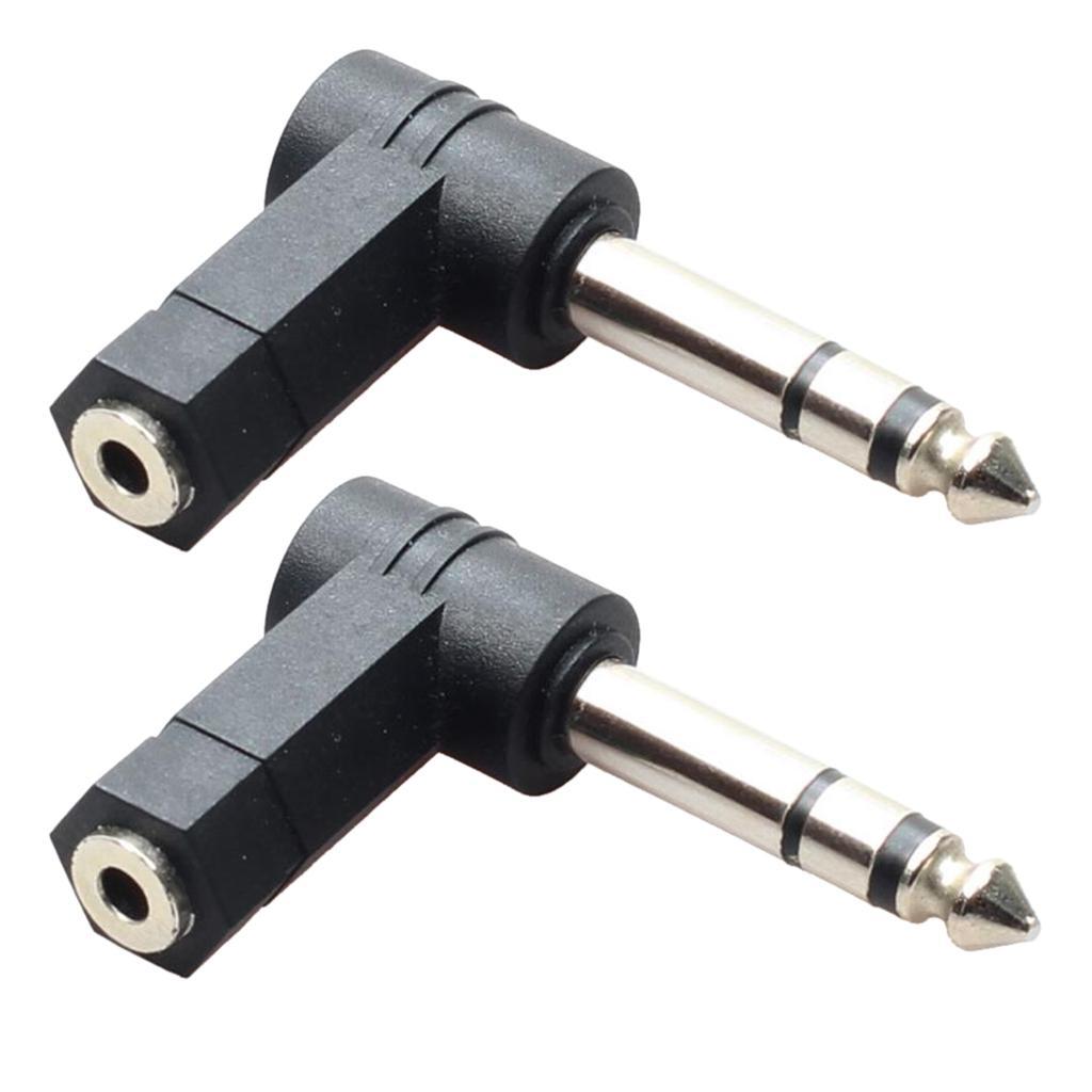 2x 6.35mm 1/4''  to 3.5   Aux  Stereo Adapter Converter