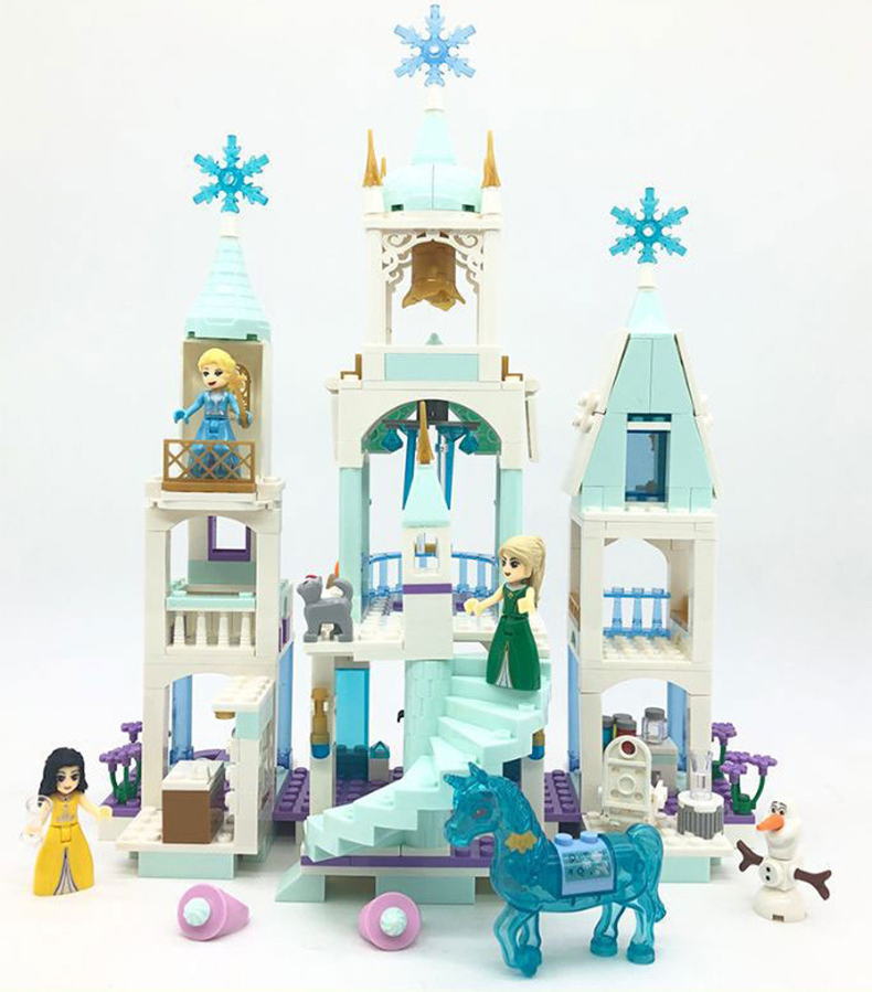 Đồ chơi lắp ráp Công chúa Elsa Snow Castle , lâu đài tuyết cho bé gái 360