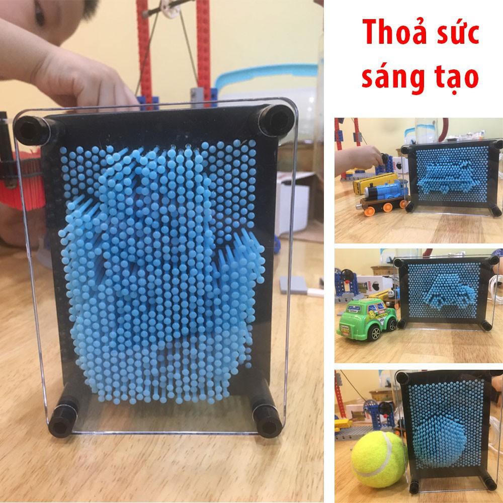 Bộ tạo hình 3D thông minh Bảng Pin art Montessori, đồ chơi Pinart 3D, khắc chữ, in dấu vân tay