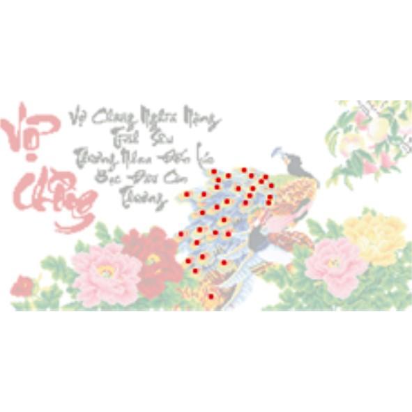 Tranh thêu chữ thập thư pháp Vợ Chồng