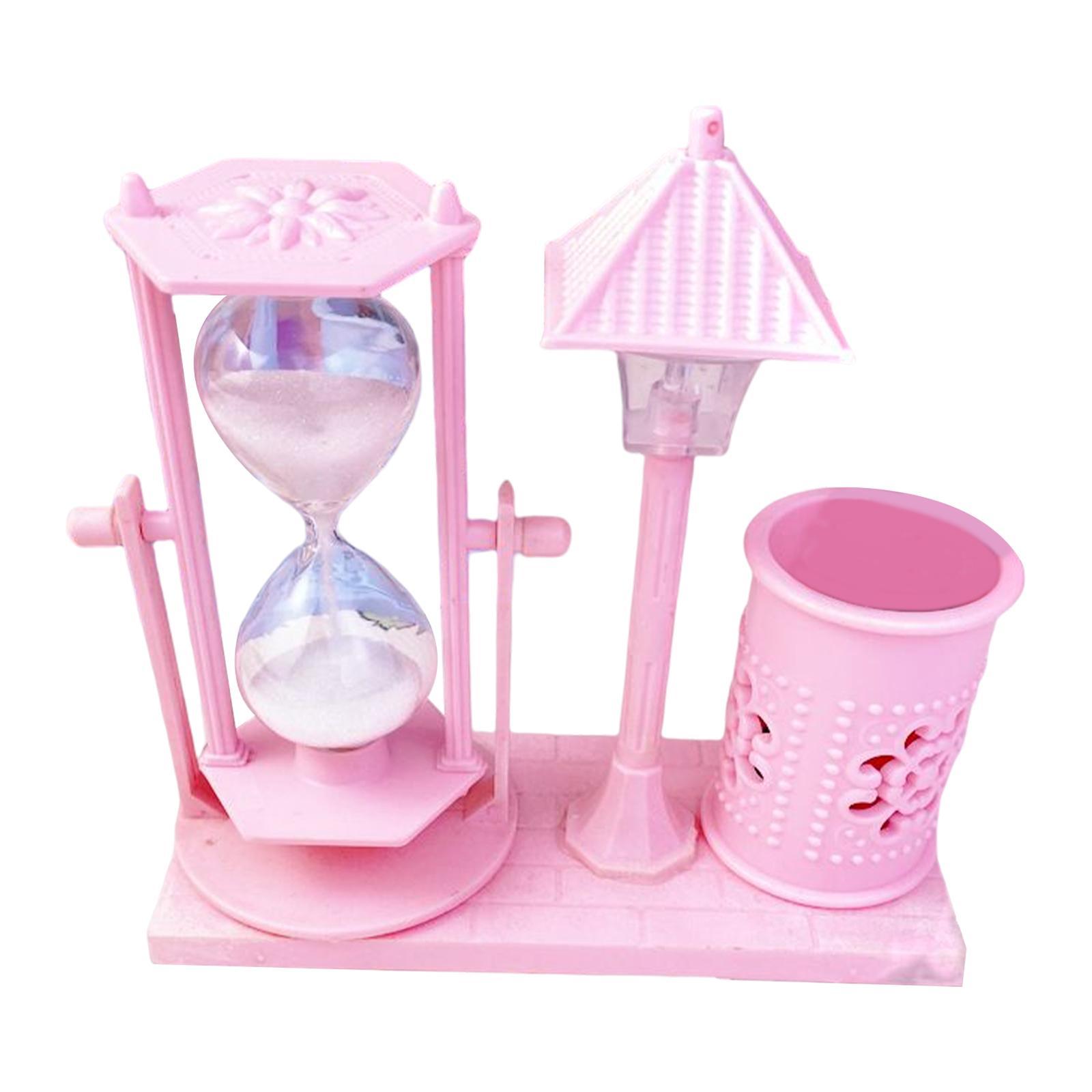 Hourglass Street Lamp Pen Holder Night Light for Office Table Decoration