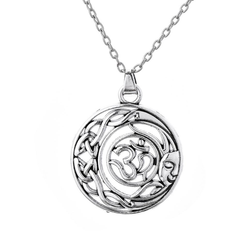 Pendant Chain Necklace Round Twist Knots Hollow Pendant Charm Women Jewelry
