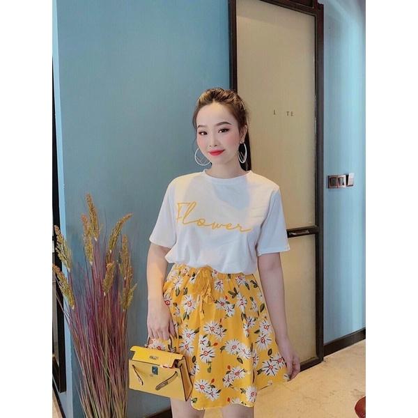 SET ÁO THUN CHÂN VÁY HOA